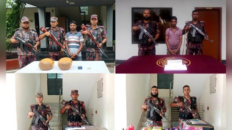 বেনাপোল সীমান্তে বিজিবির অভিযানে মাদক ও চোরাচালানি মালামালসহ আটক ২