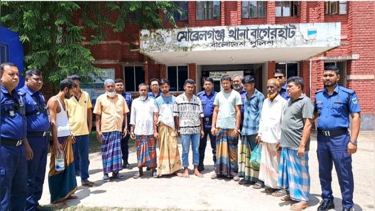মোরেলগঞ্জে পুলিশের বিশেষ অভিযানে মাদক ব্যবসায়ীসহ গ্রেপ্তার ১০