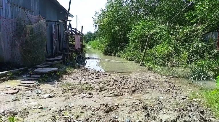 কলাপাড়ায় খেয়াঘাট আছে, কিন্তু ঘাটে পৌঁছানোর পথ নেই