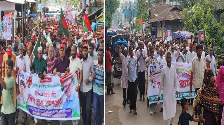 দশমিনায় বিএনপির দুই গ্রুপের পাল্টাপাল্টি মিছিল-সমাবেশ